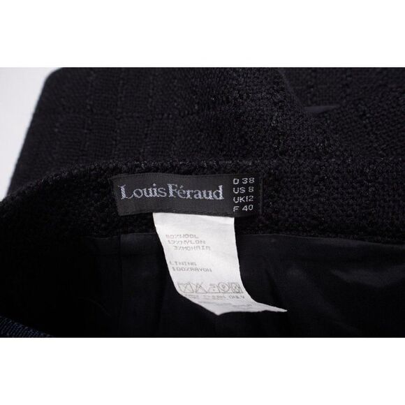 Louis Feraud Women Pencil Skirt Suit Blazer US 8 UK 12 Black Textured Wool Blend - Picture 11 of 16